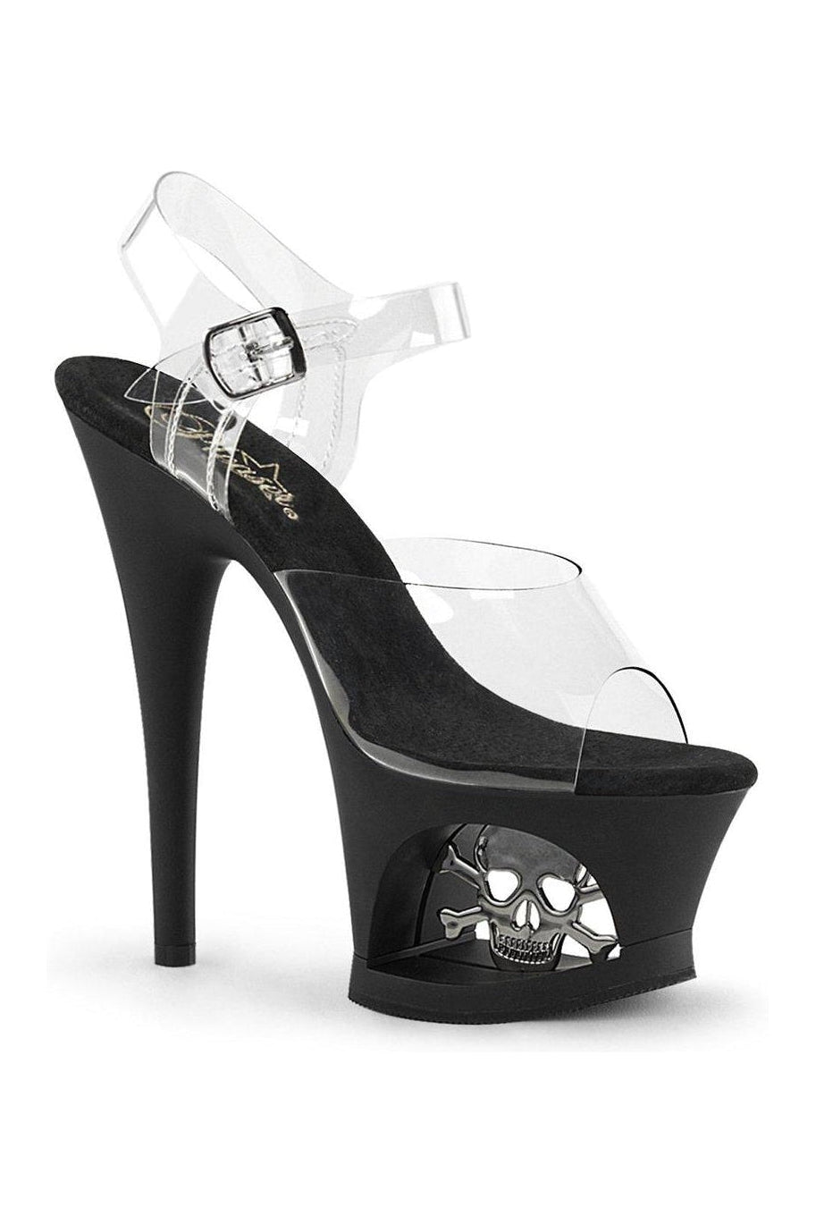Pleaser MOON-708SK Clear Vinyl Sandal in Clear Vinyl from SexyShoes.com