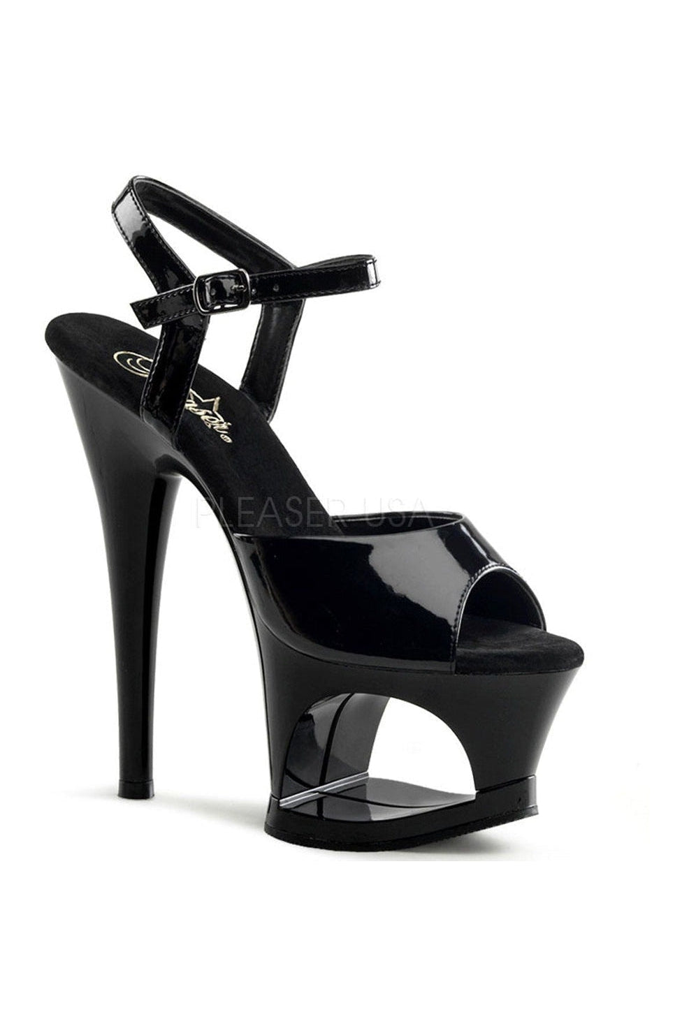 Pleaser Black Sandals Platform Stripper Shoes | Buy at Sexyshoes.com