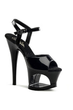 MOON-709 Platform Sandal  | Black Patent