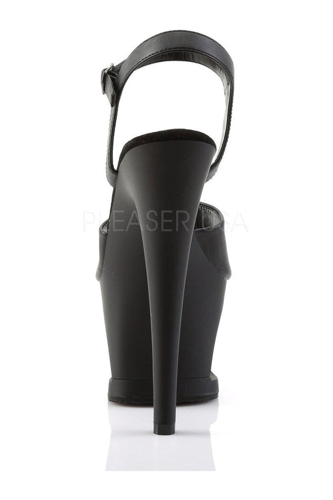 MOON-709SK Platform Sandal | Black Faux Leather-Pleaser-Sandals-SEXYSHOES.COM