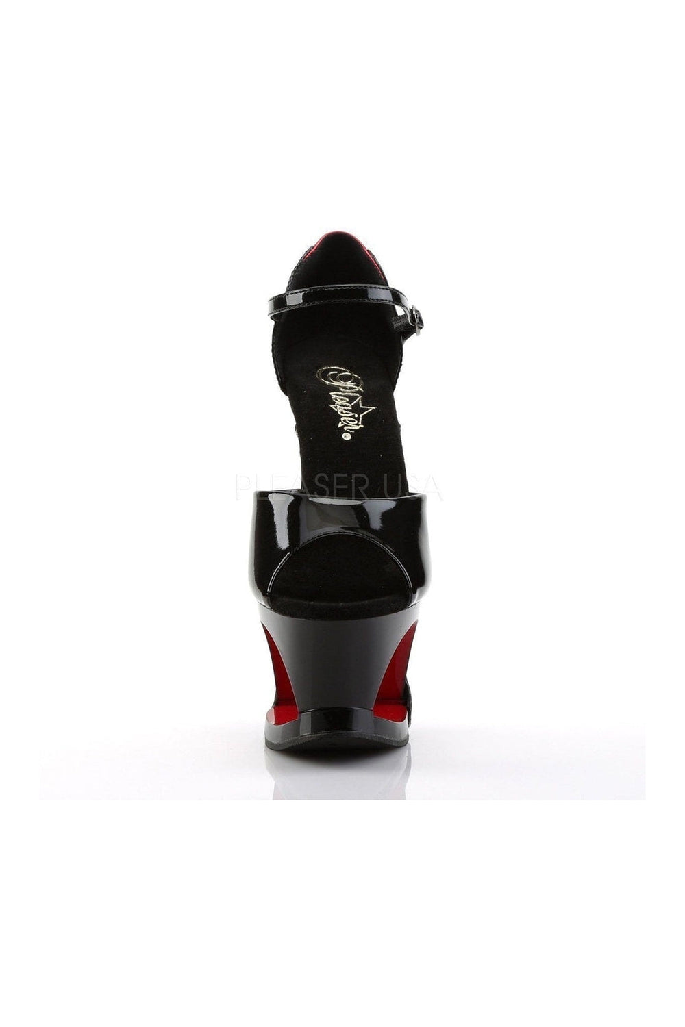 MOON-760FH Platform Sandal | Black Patent-Pleaser-Sandals-SEXYSHOES.COM