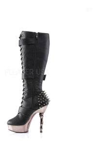 Demonia MUERTO-2028  Knee Boot in Black Faux Leather