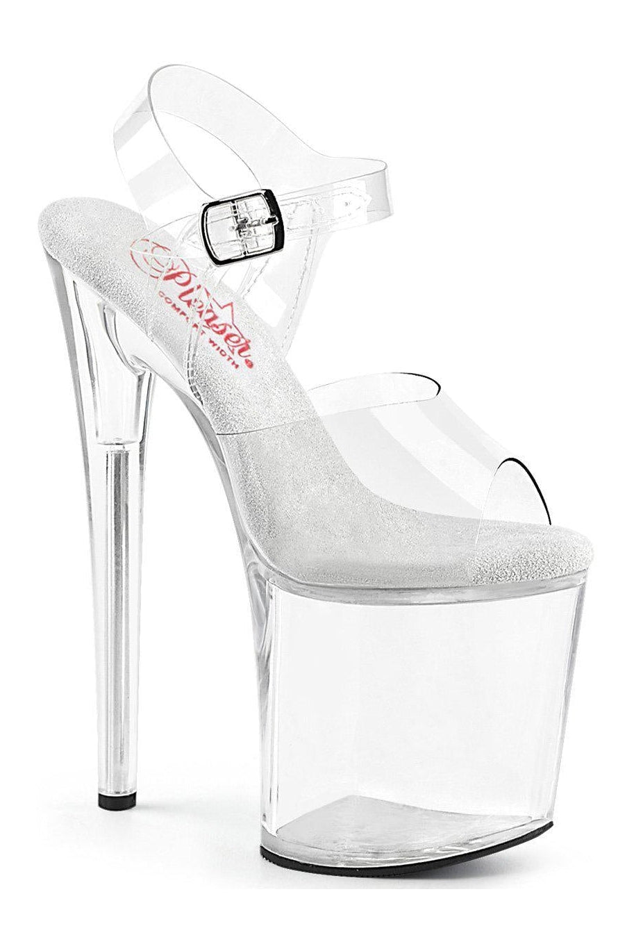 Pleaser NAUGHTY-808 Sandal in Clear Vinyl from SexyShoes.com
