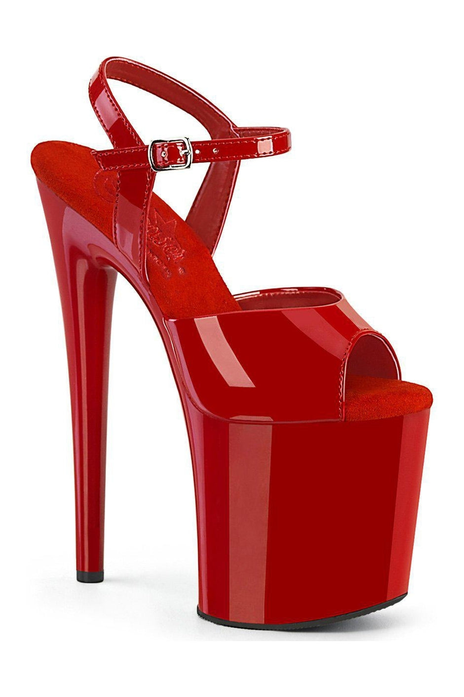 NAUGHTY-809 Sandal | Red Patent-Sandals-Pleaser-Red-11-Patent-SEXYSHOES.COM
