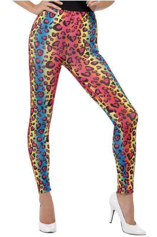 Neon Leopard Print Leggings | Multi-Fever-SEXYSHOES.COM
