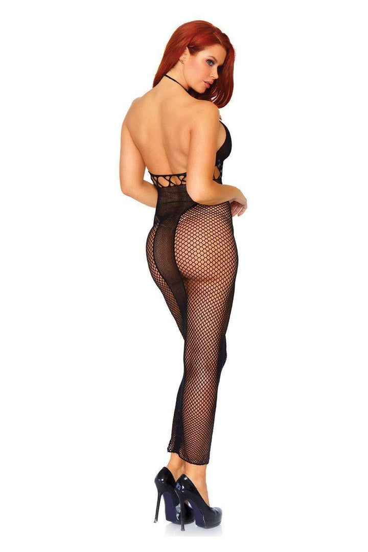 Netted Halter Backless Lingerie Dress