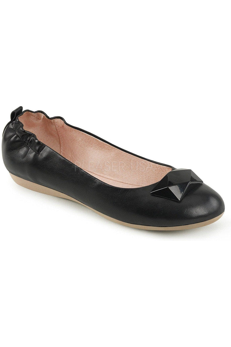 OLIVE-08-Black-Pin Up Couture-Black-Flats-SEXYSHOES.COM