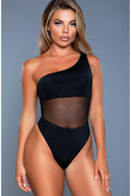 One Shoulder Mesh Middle One Piece Swmsuit