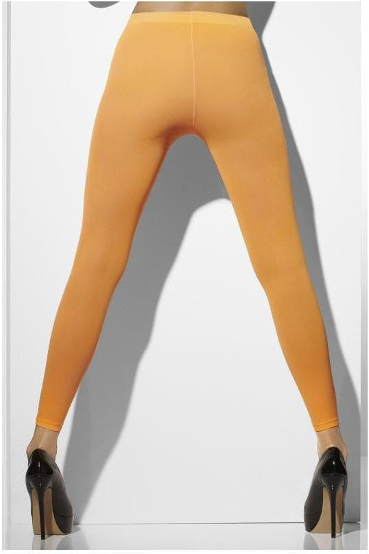 Opaque Footless Tights | Neon Orange-Fever-Neon Orange-Neon Tights-SEXYSHOES.COM