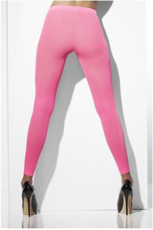 Opaque Footless Tights | Neon Pink-Fever-Neon Pink-Neon Tights-SEXYSHOES.COM