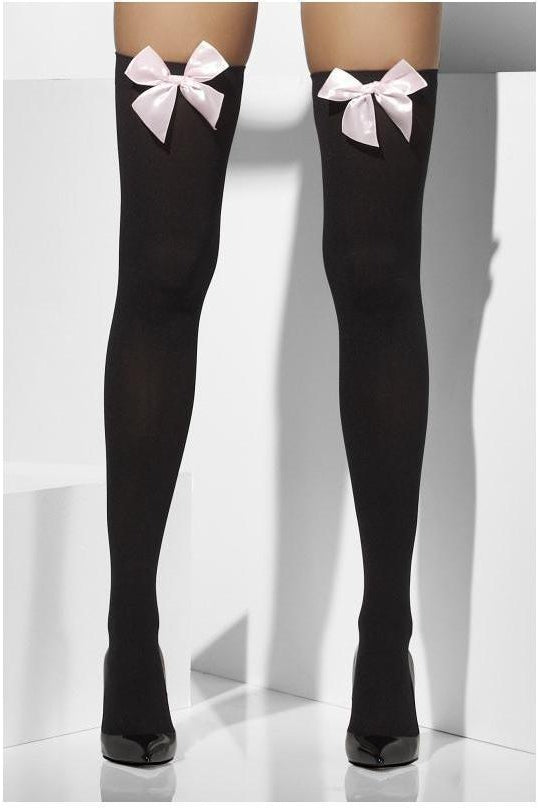 Opaque Hold-Ups | Black-Fever-Black-Thigh High Hosiery-SEXYSHOES.COM