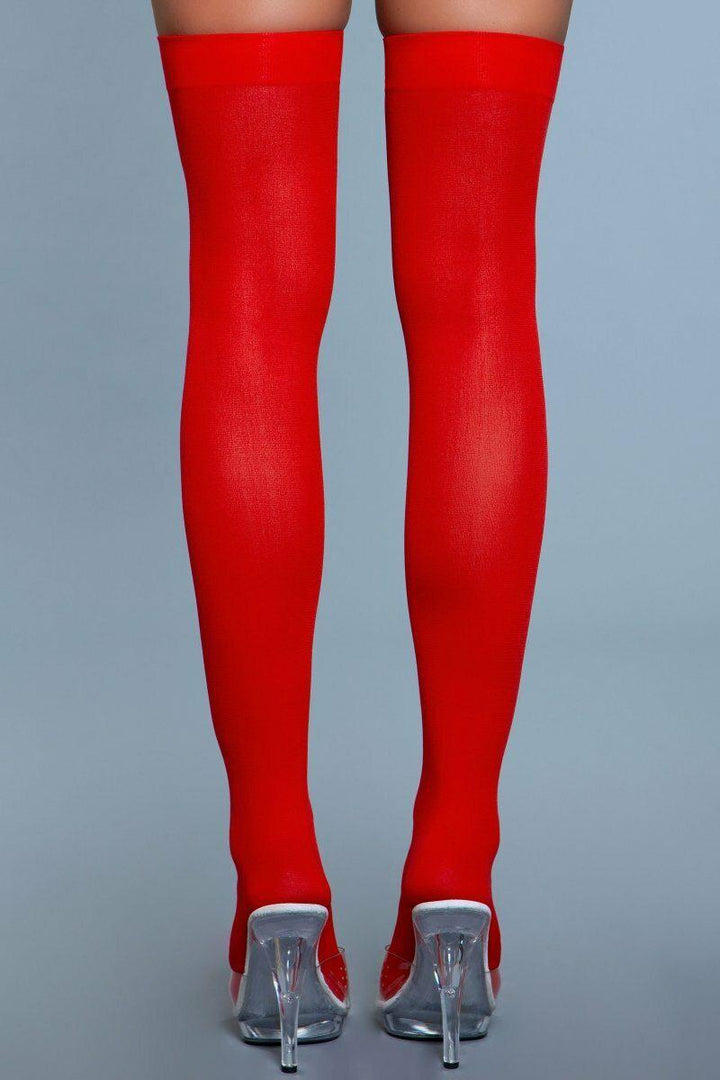 Opaque Thigh Highs-Thigh High Hosiery-BeWicked-Red-O/S-SEXYSHOES.COM