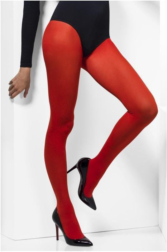 Opaque Tights | Red-Fever-Red-Tights-SEXYSHOES.COM