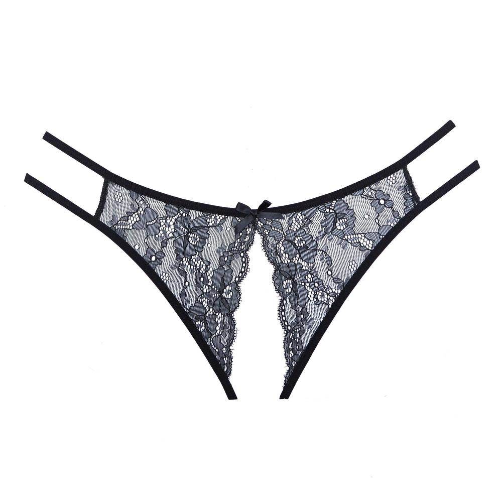 Open Back Crotchless Lace Panty-Panties-Adore Lingerie-Black-O/S-SEXYSHOES.COM