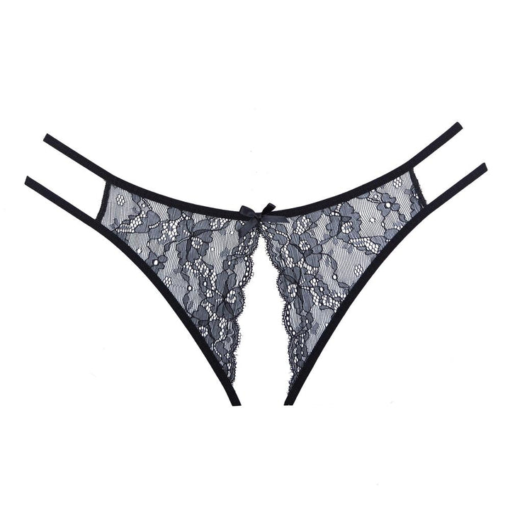 Open Back Crotchless Lace Panty-Panties-Adore Lingerie-Black-O/S-SEXYSHOES.COM