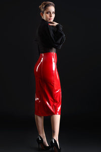 Patrice Catanzaro Ornella Vinyl Skirt in Red Vinyl