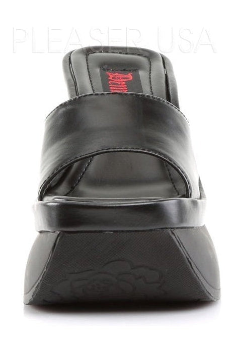 Demonia PACE-01  Wedge in Black Faux Leather