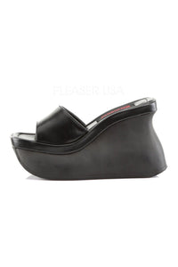 Demonia PACE-01  Wedge in Black Faux Leather