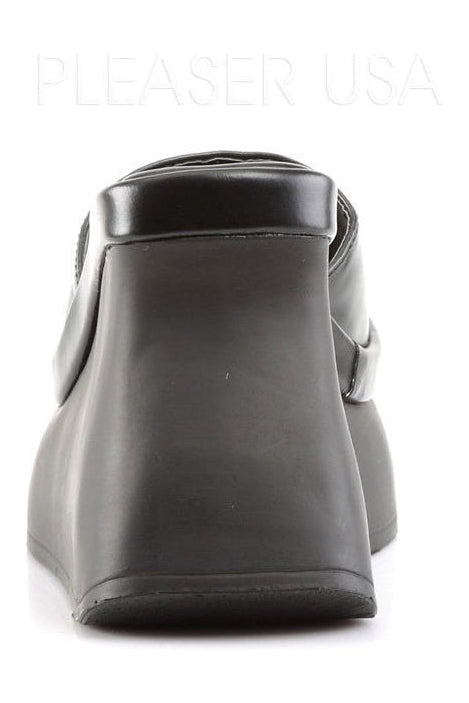 Demonia PACE-01  Wedge in Black Faux Leather