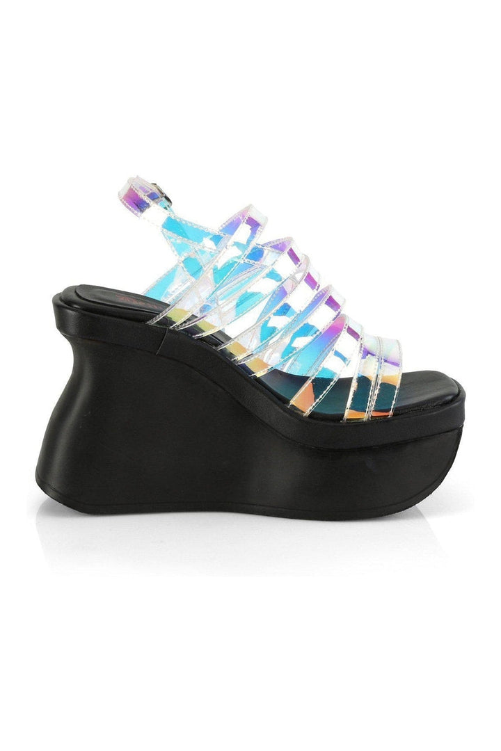 PACE-33 Sandal | Hologram Faux Leather-Sandals-Demonia-SEXYSHOES.COM