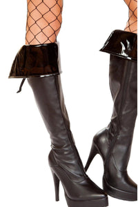Roma Costumes Pair of Vinyl Boot Cuffs in Black  from SexyShoes.com