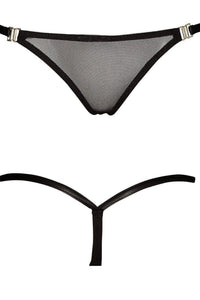 Noir Handmade Panty With Tulle Element in Black Wetlook from SexyShoes.com