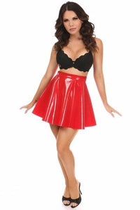 Daisy Corsets Patent Pleated Skirt in Red  from SexyShoes.com