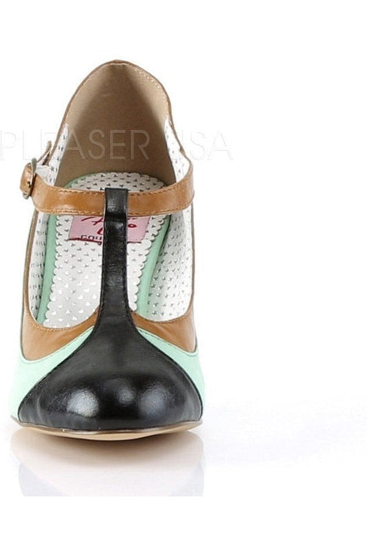 Pin Up Couture PEACH-03 Pump in Green Faux Leather