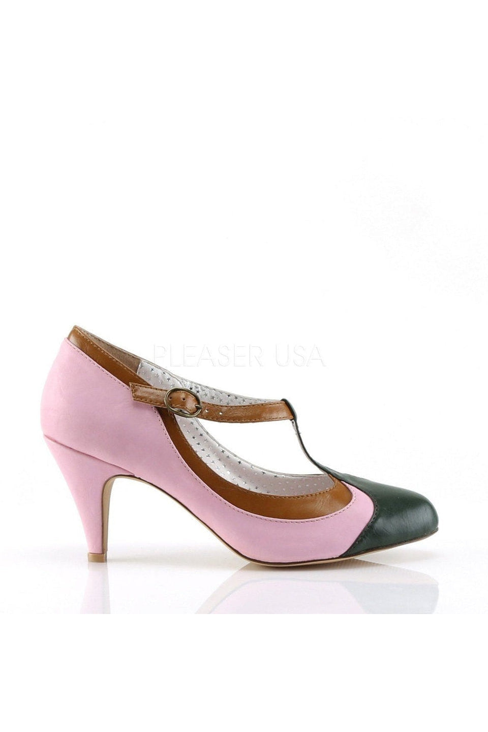 Pin Up Couture PEACH-03 Pump in Pink Faux Leather