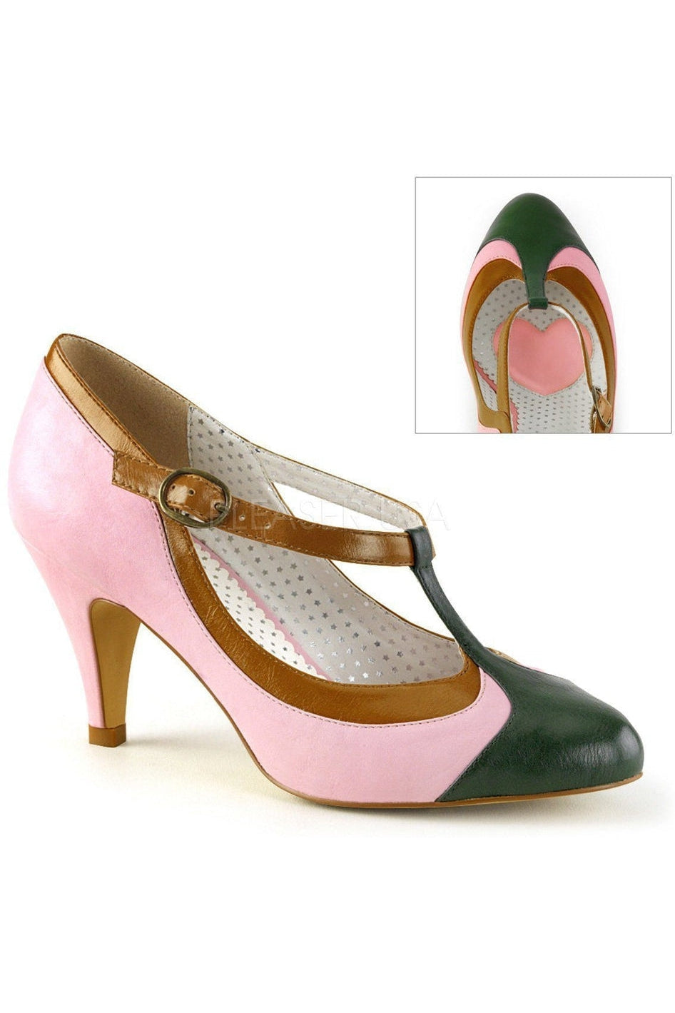 Pin Up Couture PEACH-03 Pump in Pink Faux Leather from SexyShoes.com