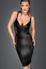 Pencil Dress with Tulle Inserts and Underwire Top