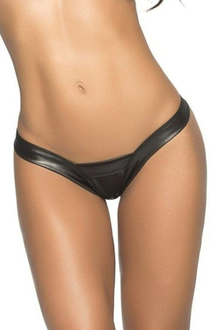 Perfect Thong | Black Wet-Mapale-Black-Dancewear Separates-SEXYSHOES.COM