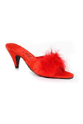 PHOEBE Marabou  | Red Genuine Satin