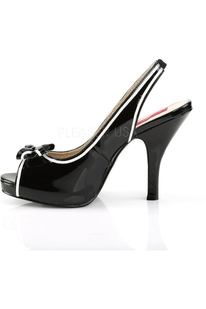 PINUP-10 Sandal | Black Patent-Pleaser Pink Label-Sandals-SEXYSHOES.COM
