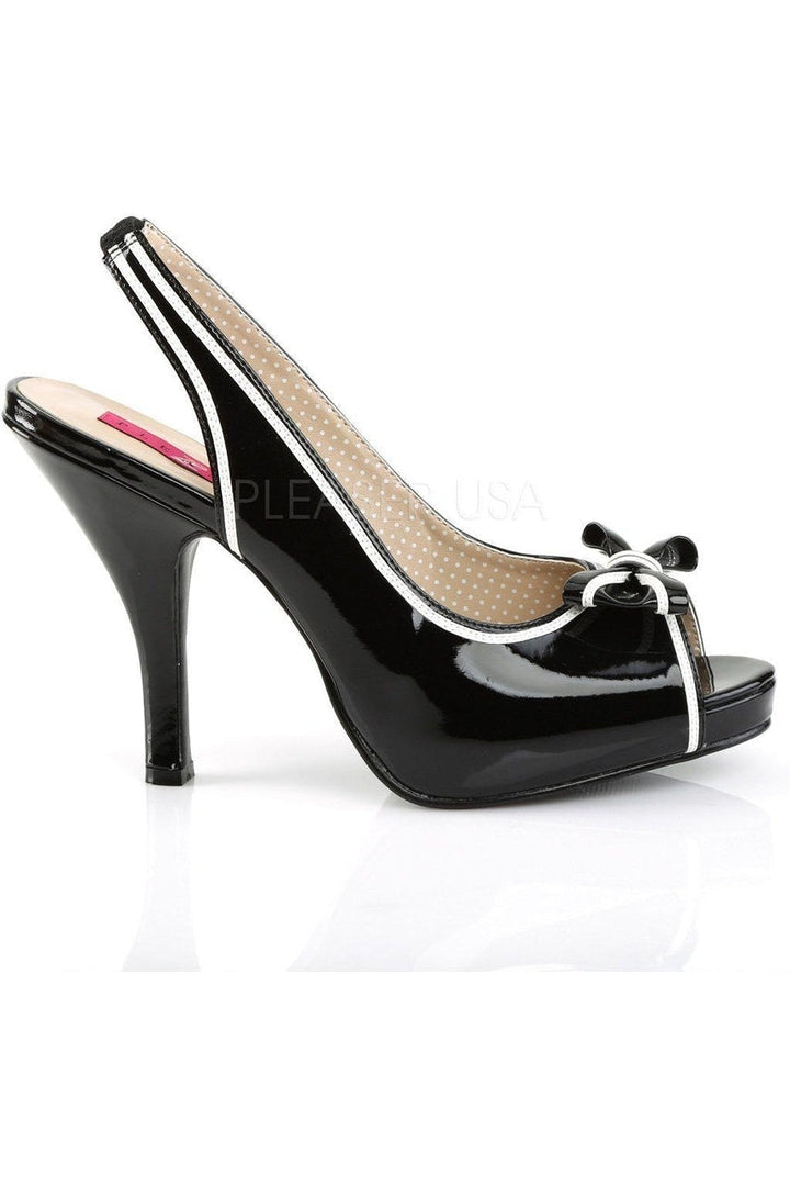 PINUP-10 Sandal | Black Patent-Pleaser Pink Label-Sandals-SEXYSHOES.COM