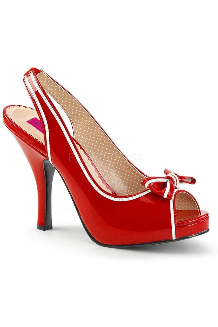 PINUP-10 Sandal | Red Patent-Pleaser Pink Label-Red-Sandals-SEXYSHOES.COM