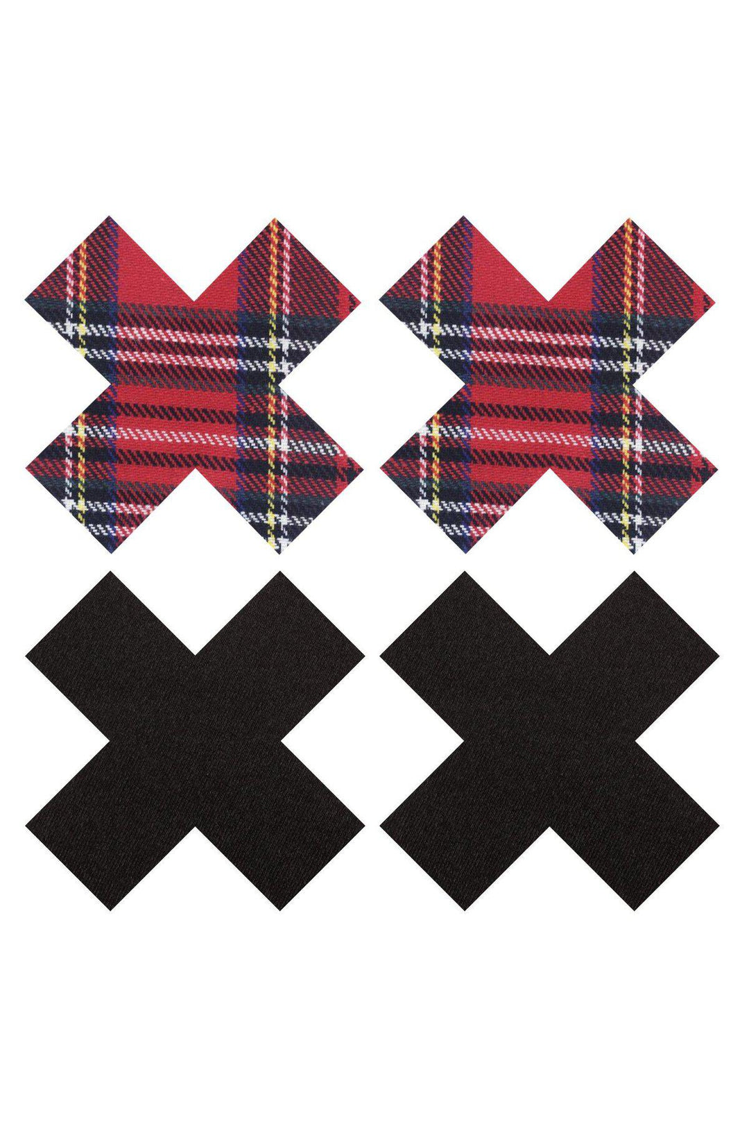 Plaid Cross Pasties Set-Pasties-Peekaboo Pasties-Red-O/S-SEXYSHOES.COM