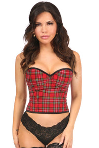 Daisy Corsets Plaid Underwire Bustier in Red  from SexyShoes.com