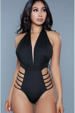 Plunge V Neck One Piece Swimsuit