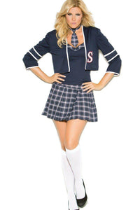 Elegant Moments Plus Size Class Distraction School Girl Costume in Navy  from SexyShoes.com