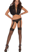 Plus Size Diamond Net Garter Belt Pantyhose