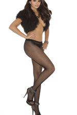 Plus Size Fishnet Pantyhose With Rhinestone Seam