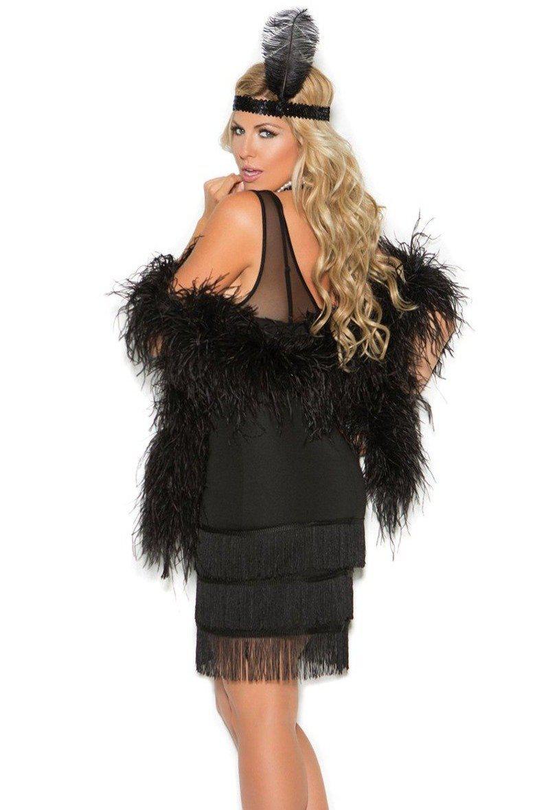 Elegant Moments Plus Size Flapper Costume in Black 