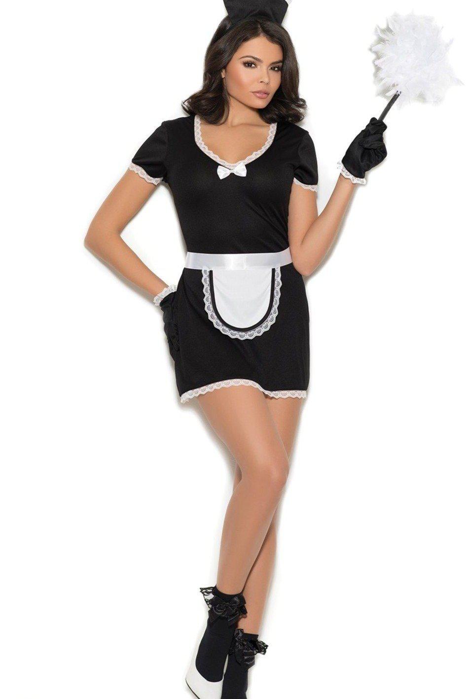 Elegant Moments Plus Size Flirty Maid Costume in Black  from SexyShoes.com