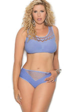 Plus Size Opaque Bralette With Panty