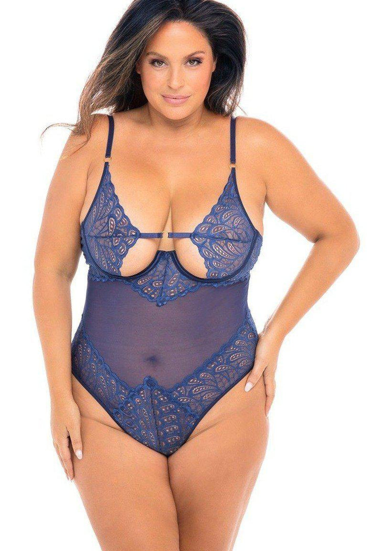 Plus Size Open Cup Teddy-Plus Teddy-Oh La La Cheri-SEXYSHOES.COM