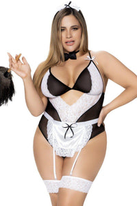 Mapale Plus Size Sexy Maid Set in Black  from SexyShoes.com