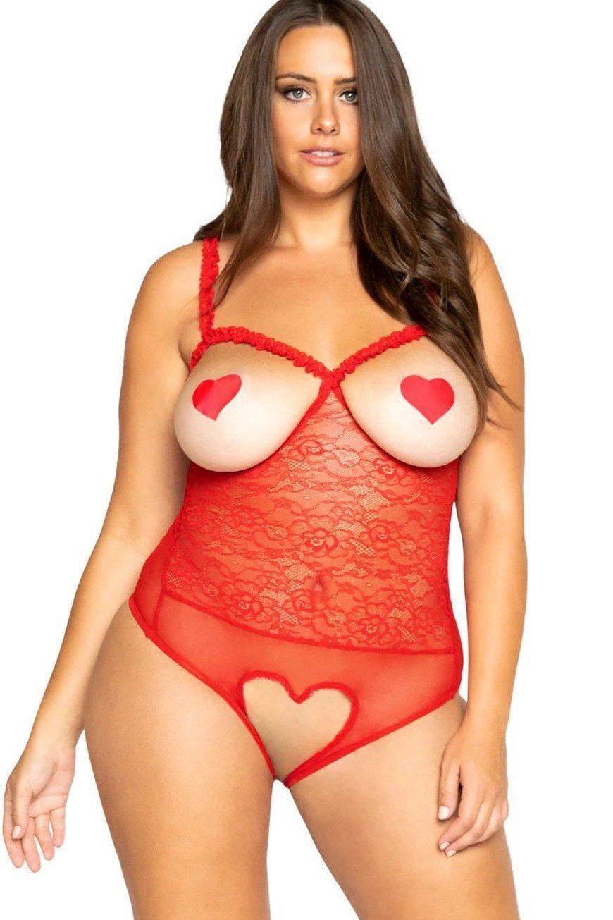 Roma Dancewear Plus Size Underwire Teddy in Red  from SexyShoes.com