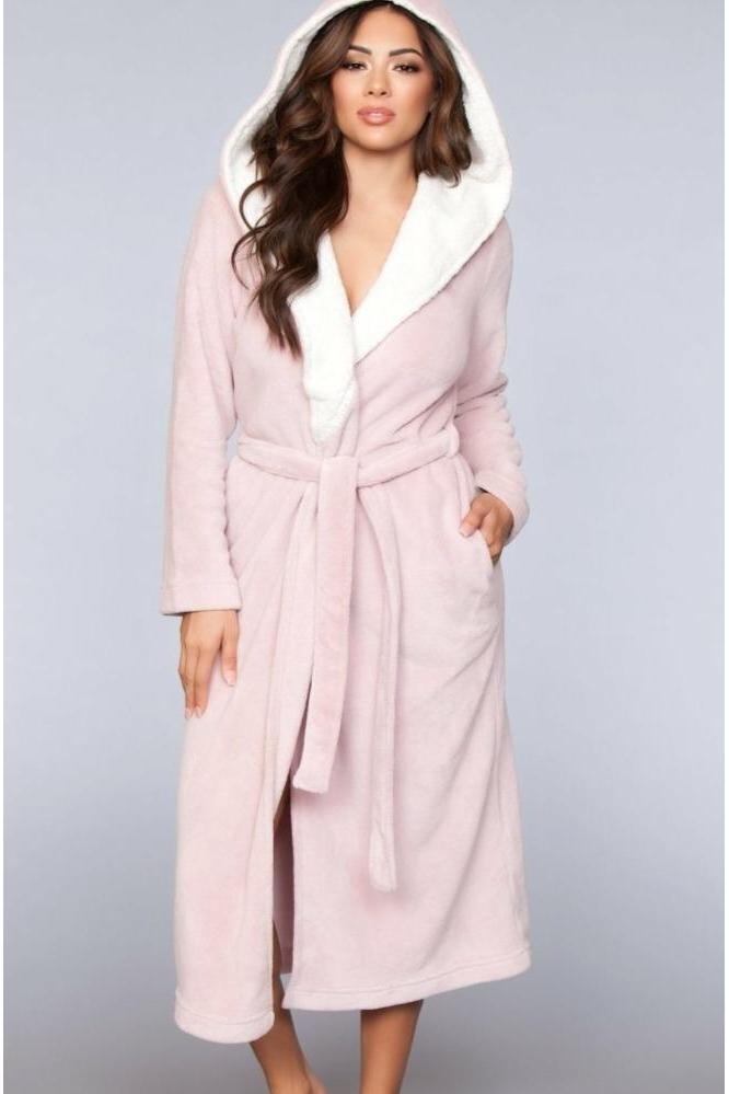 Plush Fleece Hooded Robe-Robes-BeWicked-Pink-S/M-SEXYSHOES.COM