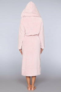 BeWicked Plush Fleece Hooded Robe in Pink 